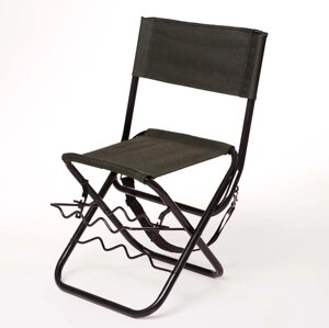 Розкладний стілець для риболовлі з пристосуванням для вудок "Хвиля" d20 мм сірий меланж