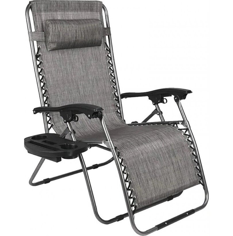 Розкладне садове крісло лежак шезлонг Bonro СПА-167A сірий колір від компанії Інтернет-магазин "мегасфера" - фото 1