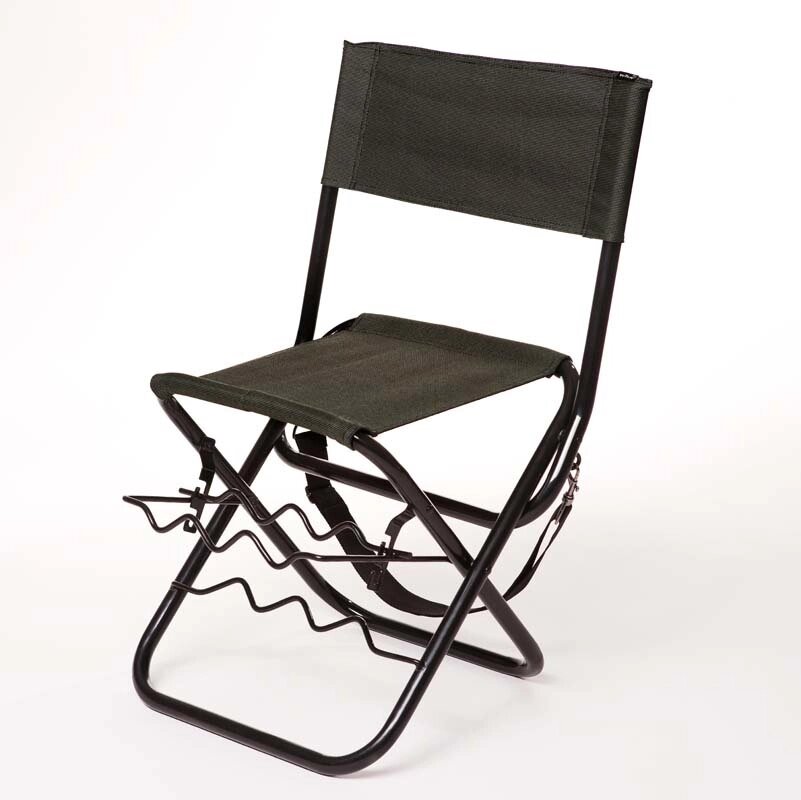 Розкладний стілець для риболовлі з пристосуванням для вудок "Хвиля" d20 мм сірий меланж від компанії Інтернет-магазин "мегасфера" - фото 1
