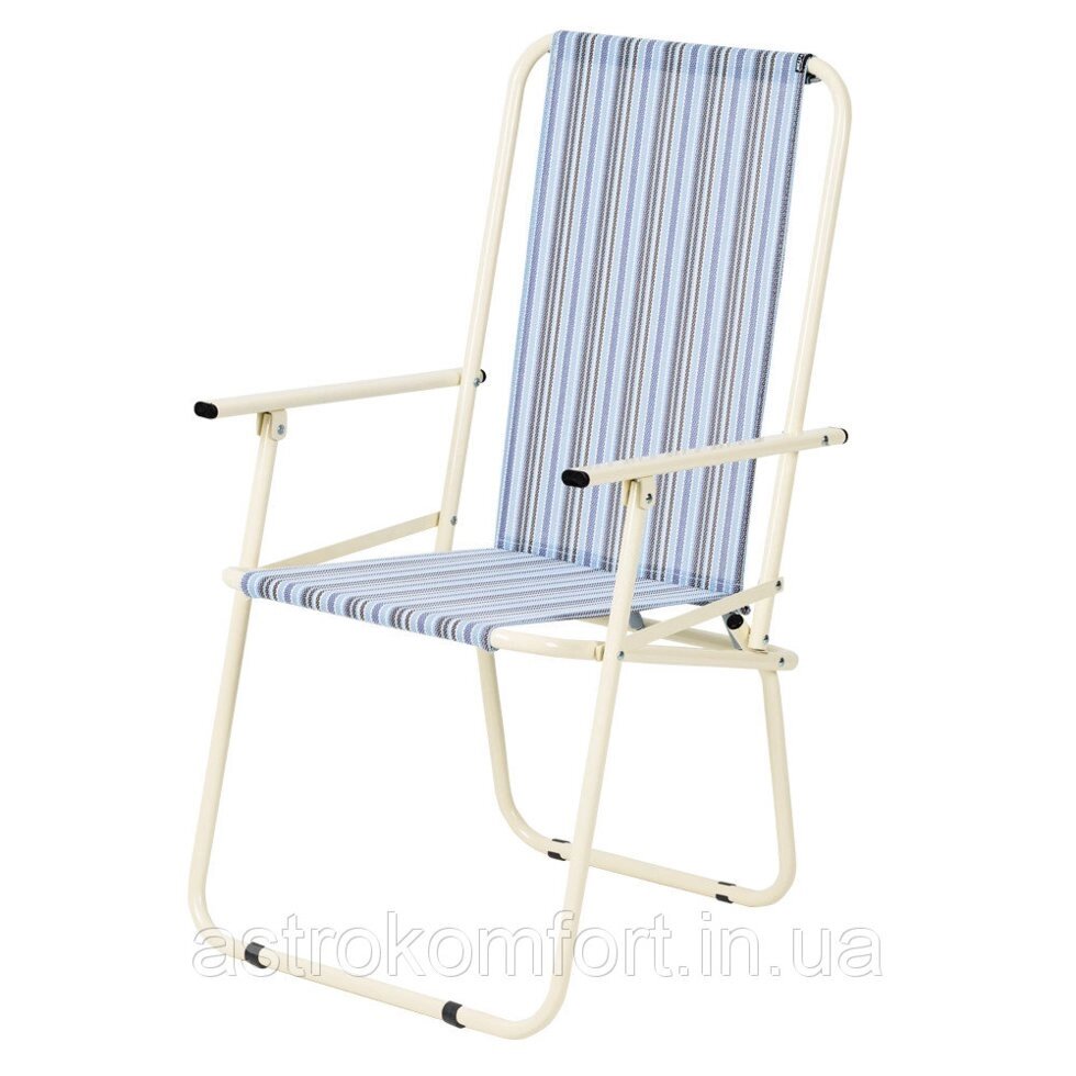 Розкладний туристичний стілець "Дачний" d18 мм (текстилен блакитна смужка) від компанії Інтернет-магазин "мегасфера" - фото 1