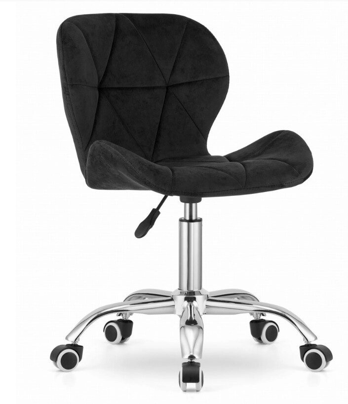 Стілець офісний поворотне велорове крісло на колесах Avola. Колір чорний від компанії Інтернет-магазин "мегасфера" - фото 1