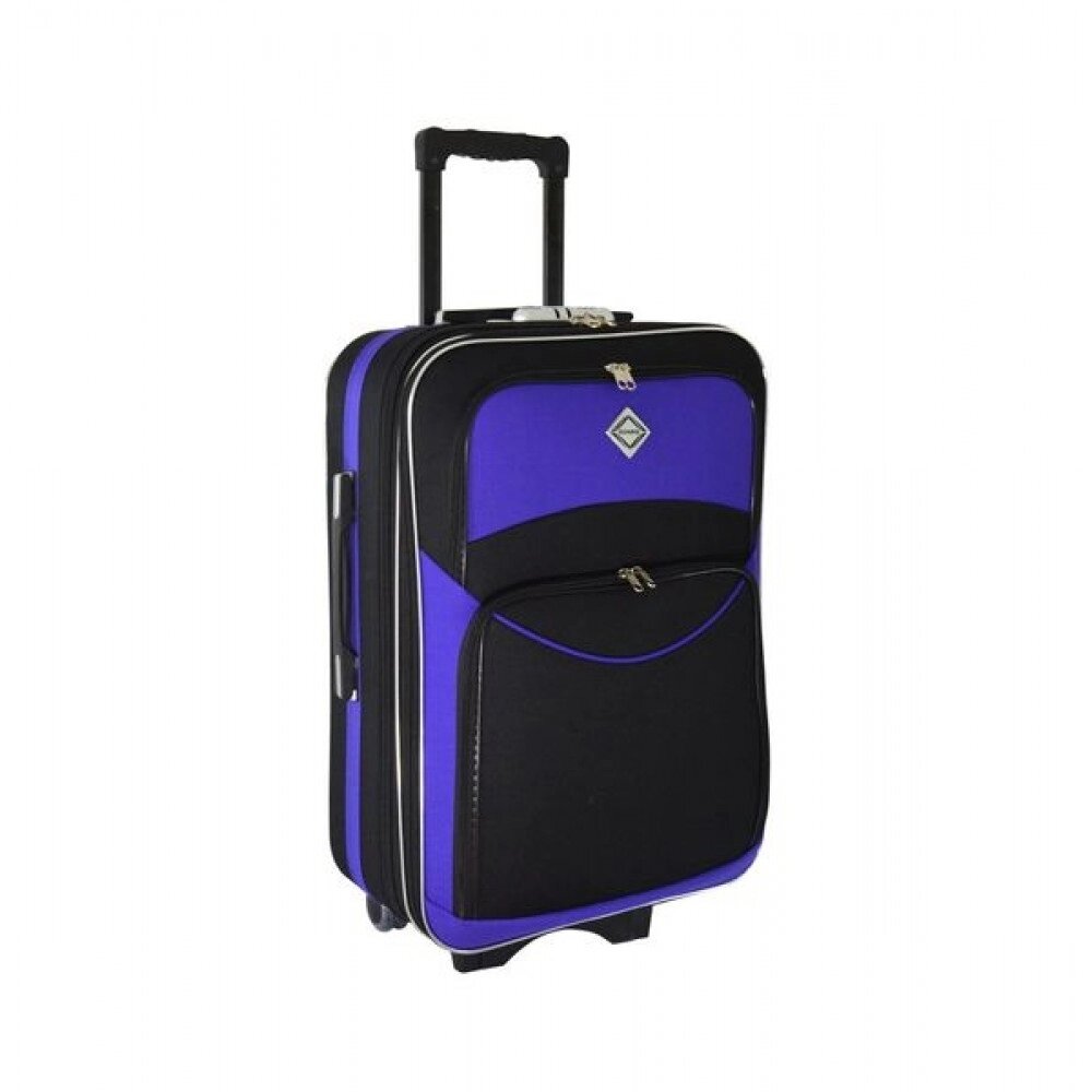 Тканинна дорожня валіза середнього розміру Bonro Style колір чорно-фіолетовий від компанії Інтернет-магазин "мегасфера" - фото 1