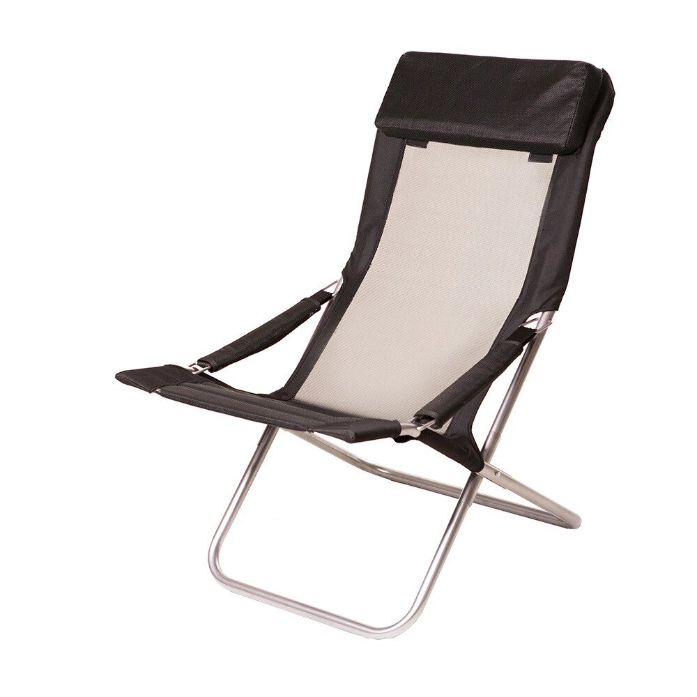 Туристичне розкладне крісло шезлонг "Горизонт" d25 мм. чорний текстилен від компанії Інтернет-магазин "мегасфера" - фото 1