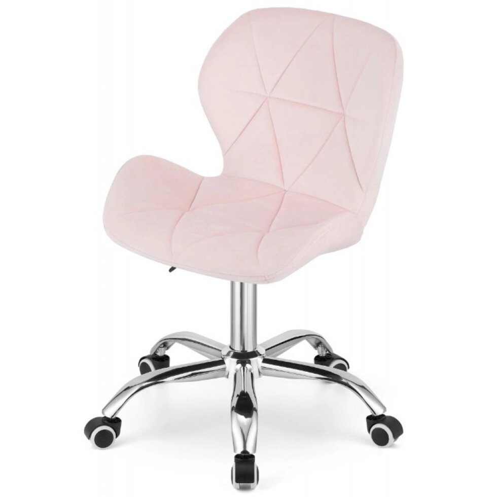 Велюрове крісло стілець на колесах Bonro B-531. Колір рожевий. від компанії Інтернет-магазин "мегасфера" - фото 1