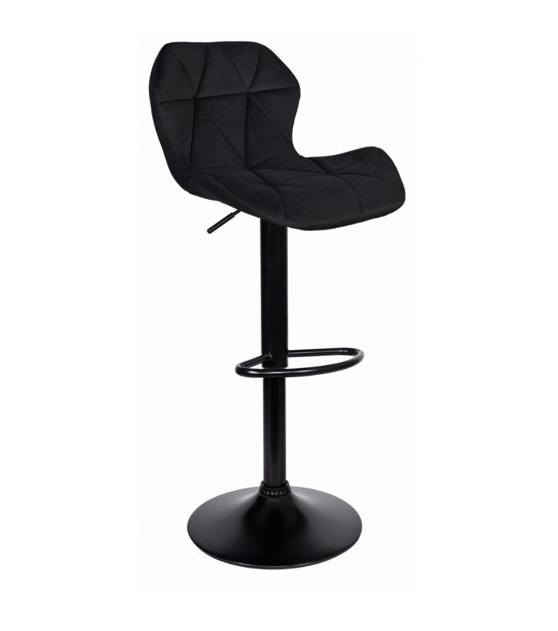 Велюровий барний стілець зі спинкою Hoker Bonro B-087 чорний із чорною основою від компанії Інтернет-магазин "мегасфера" - фото 1
