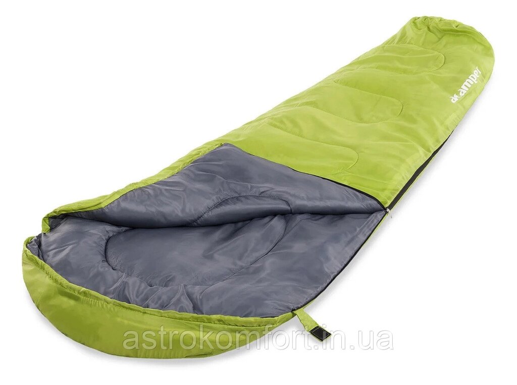 Всесезонний спальний мішок-мумія Acamper 300 г / м2 колір зелений від компанії Інтернет-магазин "мегасфера" - фото 1
