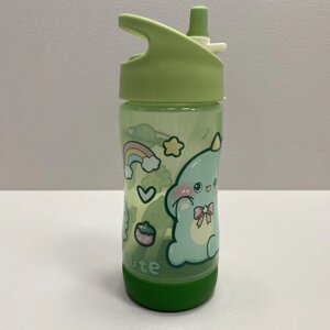Пляшка-поїлка дитяча з трубочкою 350 мл пластикова Stenson WW02674 салатова
