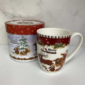 Чашка порцелянова Merry Christmas 375 мл в подарунковій коробці BonaDi 498-211
