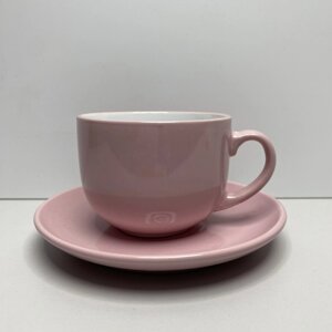 Чашка з блюдцем Яскравий мікс 250 мл BonaDi 344-098 рожева