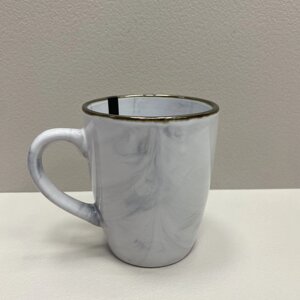 Чашка керамічна 360 мл Ardesto Marmo AR2939MRW білий мармур