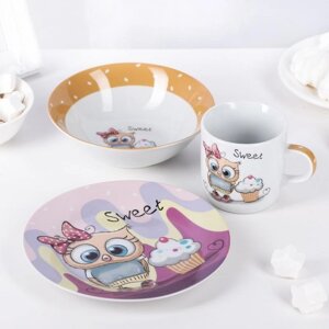 Дитячий набір столового посуду з 3 предметів Limited Edition Sweet Owl C525