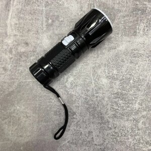 Ліхтарик ручний на батарейках з фокусуванням чорний маленький-кишеньковий Sooya SY306