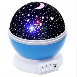 Лампа на батарейках та USB шнуром Проектор-нічник Зоряне небо Star master S-001/8111 блакитний