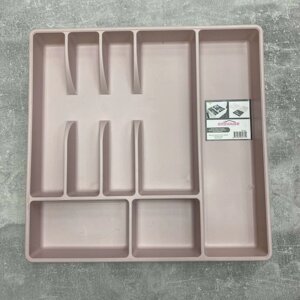 Лоток для столових приладів 7 секцій рожевий Emhouse EP-901