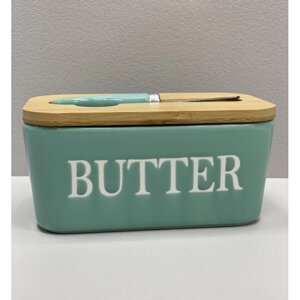 Маслянка керамічна з ножем Butter A-Plus 0480 Бірюзова
