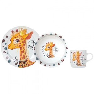 Набір дитячого столового посуду 3 предмети Pretty Giraffe Limited Edition C389/6025