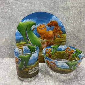 Набір дитячого посуду 3 предмети Динозаври Украина ТД 1044