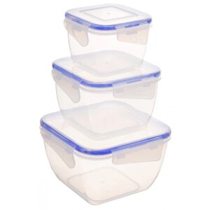 Набір квадратних контейнерів для харчових продуктів 3в1 Алеана 167050