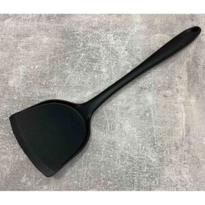 Силіконова кухонна лопатка 32,8 см для смаження, гасіння, перемішування Stenson 02-02 чорна