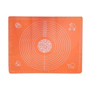 Силіконовий килимок для розкочування і випічки тесту 40 х 50 см помаранчевий Genes 2186