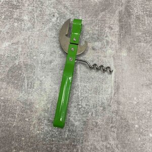 Універсальна відкривачка - консервний ніж зі штопором металевий 3 в 1 NS-02 зелена