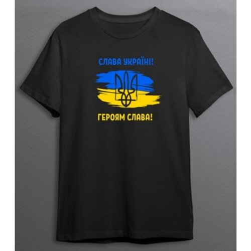 Жіноча футболка з принтом Слава Україні чорна 7203-XL