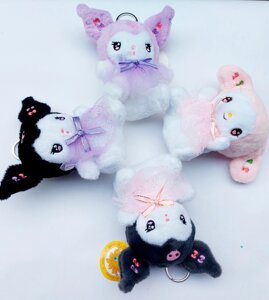 Брелок - М'яка іграшка Куромі Хеллоу Кітті Аніме Kuromi Hello Kitty - 12 см