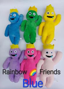 Набір 6 шт М'яка Іграшка Райдужні друзі - Rainbow Friends - Блю - 30 см