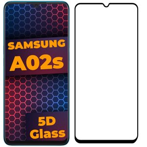 5D скло Samsung Galaxy A02s A025 (Захисне Full Glue) Black