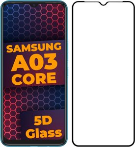 5D скло Samsung Galaxy A03 core A032 (Захисне Full Glue) Black