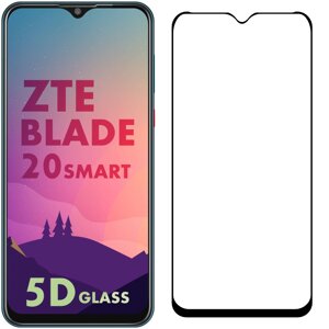 5D скло ZTE Blade 20 Smart (Захисне Full Glue) Black