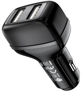 Автомобільний зарядний пристрій Hoco Z36 2 USB 2.4A Black