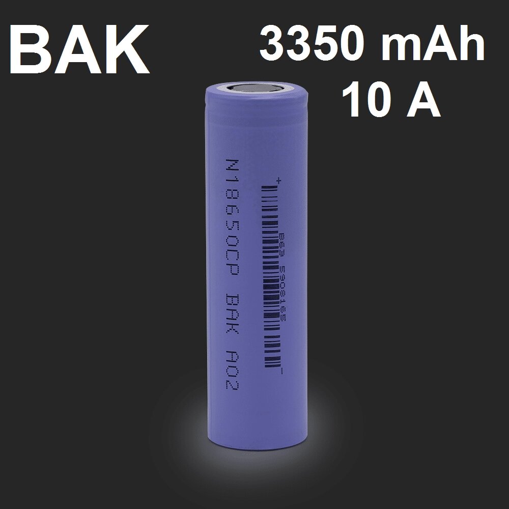 Акумулятор BAK N18650CP Li-Ion 3.6V 3350 мАч / 10 А від компанії Інтернет-магазин Кo-Di - фото 1