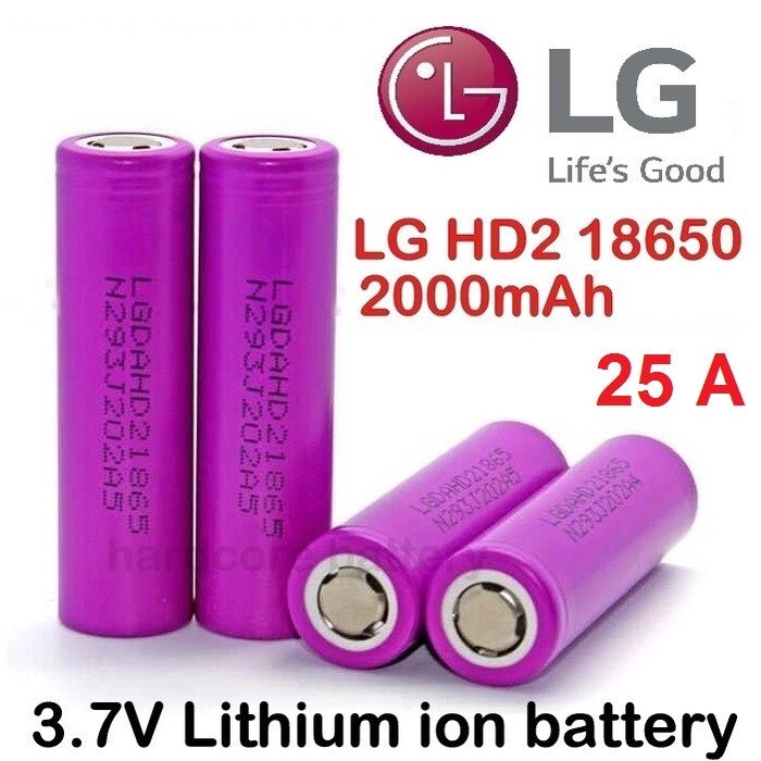 Акумулятор високотоковий LG HD2 18650 3.6 V 2000 mAh / 25 A від компанії Інтернет-магазин Кo-Di - фото 1