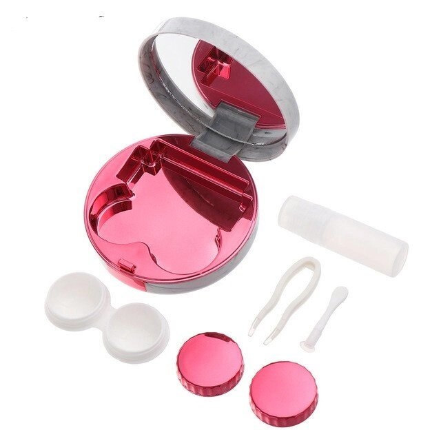 Контейнер для контактних лінз, круглий, рожевий від компанії Інтернет-магазин Кo-Di - фото 1