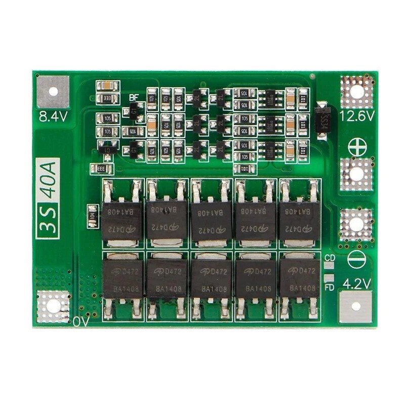 Контролер заряду - розряду BMS 3S, 12В, 40А, 3-х Li-Ion 18650 від компанії Інтернет-магазин Кo-Di - фото 1