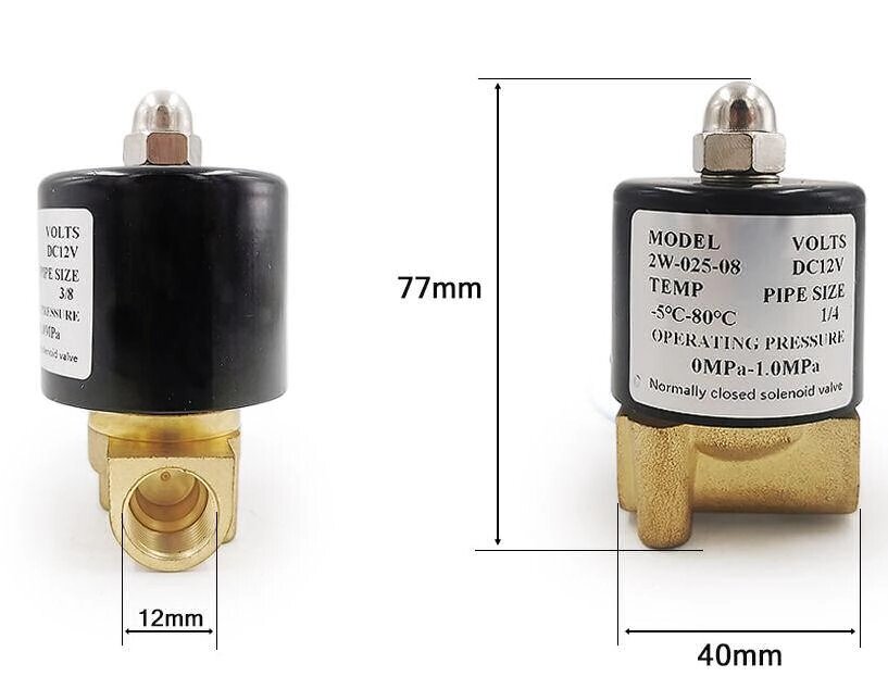 Латунний соленоїдний клапан, кругла, 220в, 1/4", DN8 від компанії Інтернет-магазин Кo-Di - фото 1