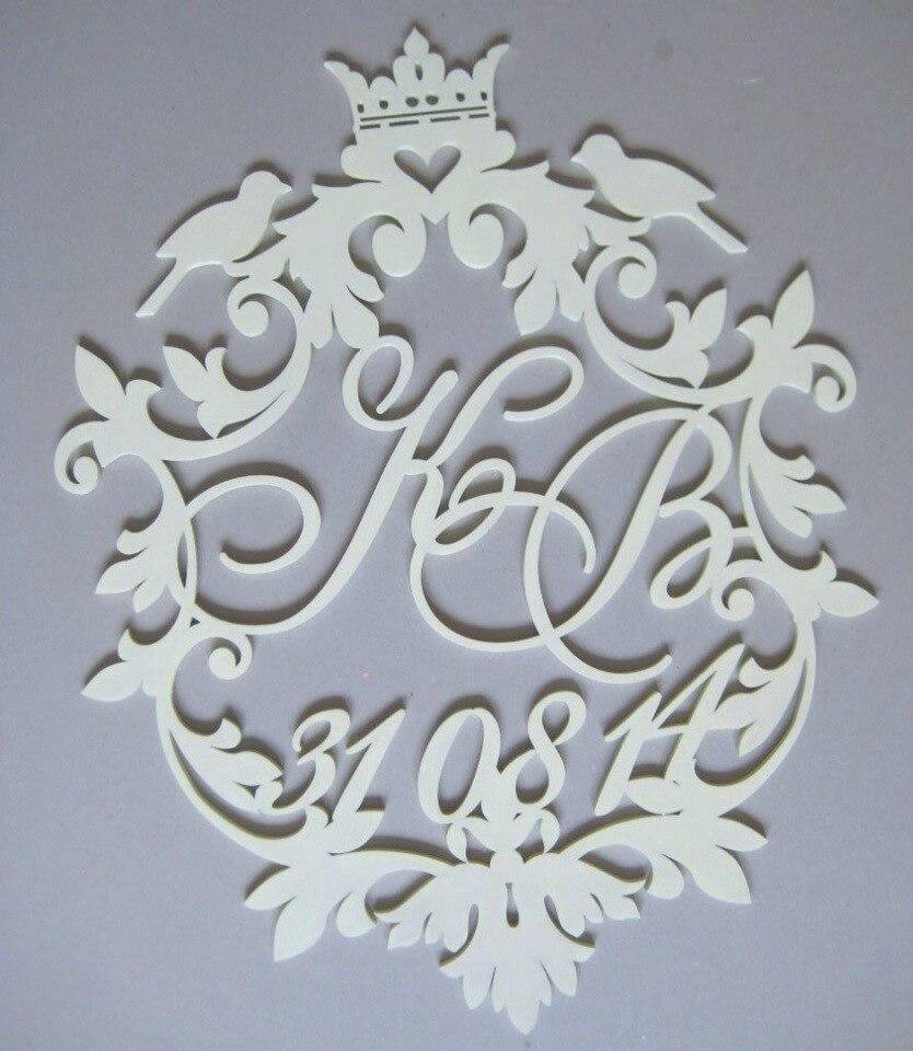 Монограма на весілля, вензель, герб весільний до прізвища та ініціалів від компанії Інтернет-магазин Кo-Di - фото 1