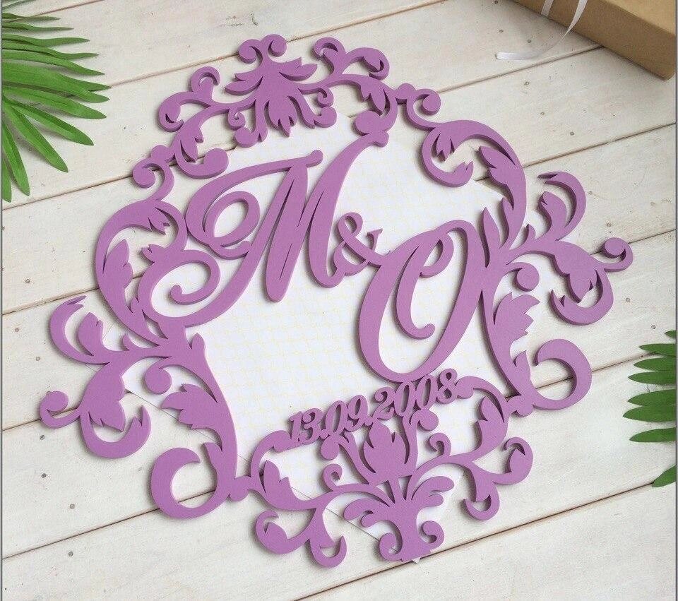Монограма весільна, ініціали на весілля фіолетовий колір 10 мм від компанії Інтернет-магазин Кo-Di - фото 1