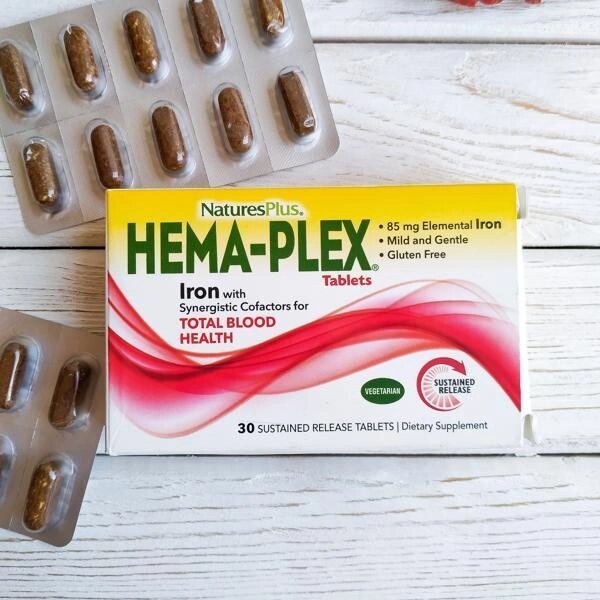 Nature's Plus "Hema-Plex" для здорового состояния крови 30 таблеток с длительным высвобождением ##от компании## Интернет-магазин Кo-Di - ##фото## 1