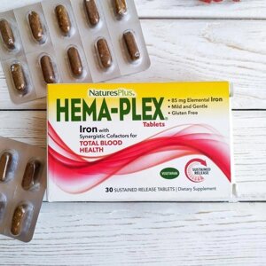 Nature's Plus "Hema-Plex" для здорового состояния крови 30 таблеток с длительным высвобождением
