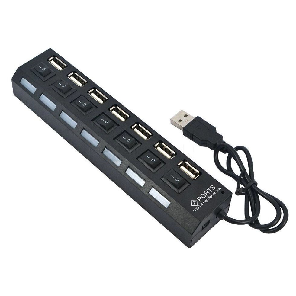 Розгалужувач USB на 7 пристроїв з вимикачами від компанії Інтернет-магазин Кo-Di - фото 1