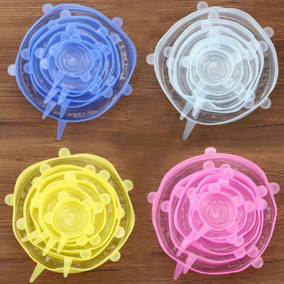 Силіконові кришки для посуду (набір 6 шт) від компанії Інтернет-магазин Кo-Di - фото 1