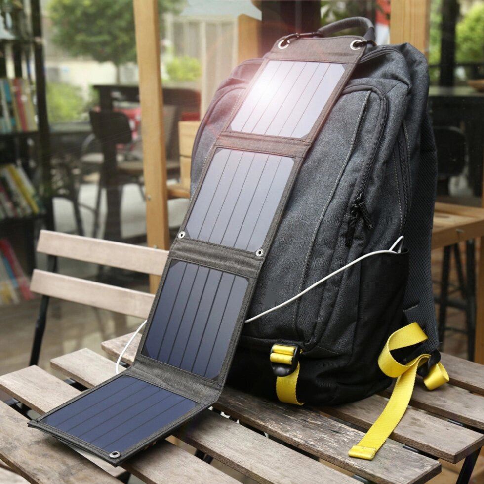 Складна портативна сонячна батарея 14 Вт від компанії Інтернет-магазин Кo-Di - фото 1