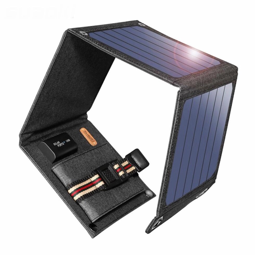 Складна сонячна зарядка, портативна сонячна панель14 Вт від компанії Інтернет-магазин Кo-Di - фото 1