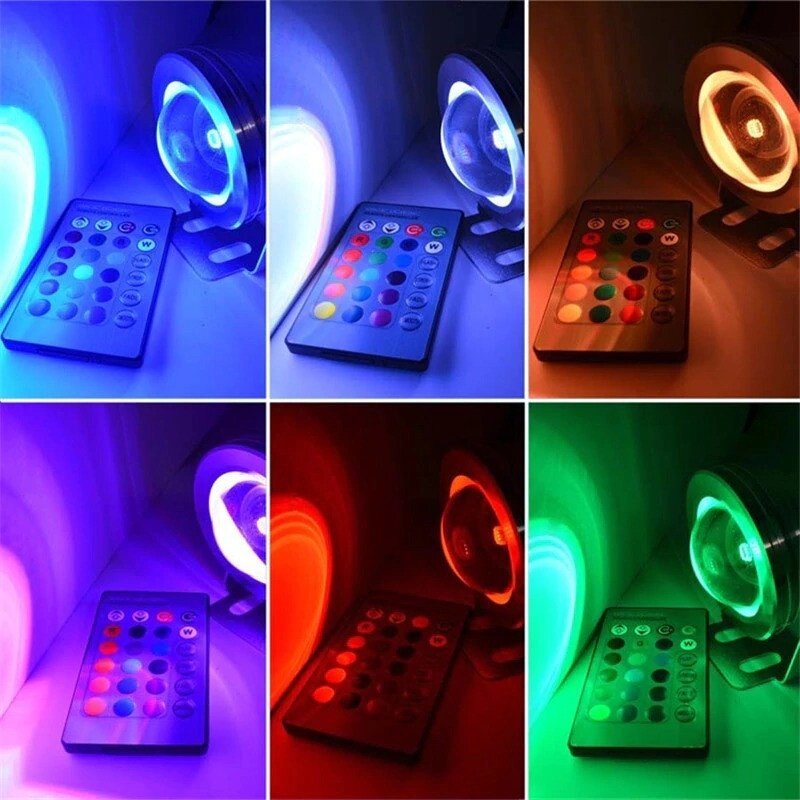 Світлодіодна кольорова підсвітка з пультом, алюміній, 10 Вт, 220 В від компанії Інтернет-магазин Кo-Di - фото 1