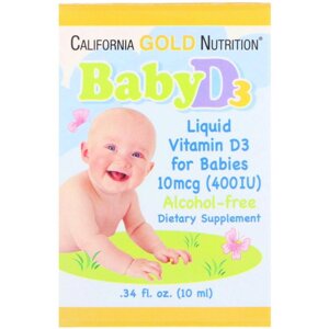 Вітамін D3 дитячі краплі, California Gold Nutrition