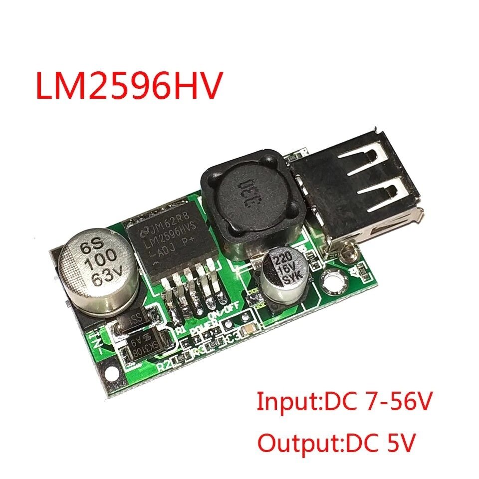 Знижувальний стабілізатор з USB, LM2596, 56 В 5 В, 3 А від компанії Інтернет-магазин Кo-Di - фото 1