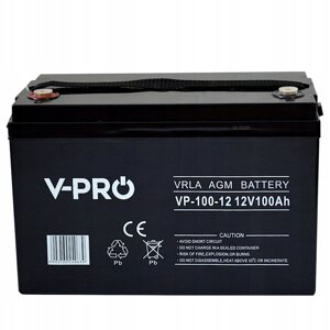 Акумуляторна батарея для ДГМ, AGM, Volt V-Pro, 100Ah 12W