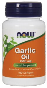 Часникова олія, Garlic Oil, Now Food, 1500 мг, 100 капсул